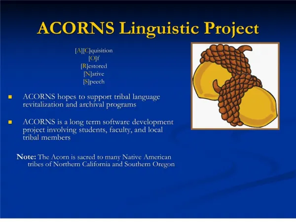 acorns linguistic project