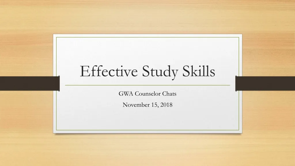 effective study skills