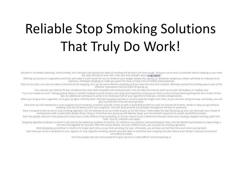 reliable stop smoking solutions that truly do work