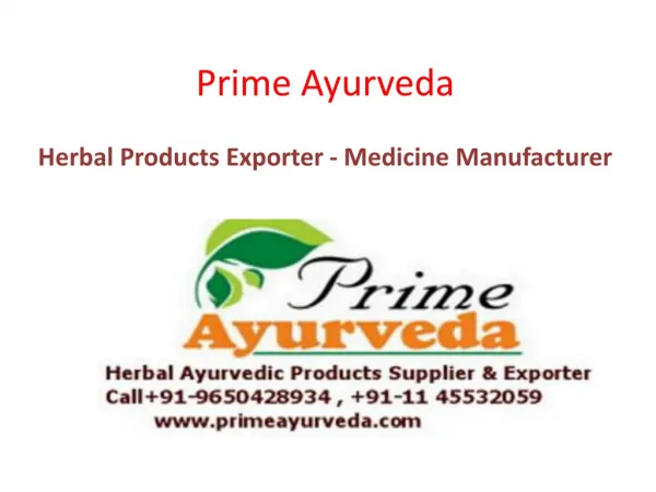 Herbal Product Exporters | Ayurvedic Medicine Manufacturer