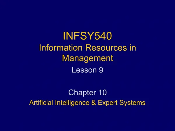 INFSY540 Information Resources in Management