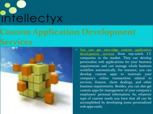 Get custom application development services from reputed I.T
