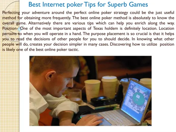 Best Internet poker Tips for Superb Games