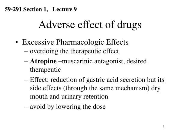 Adverse effect of drugs