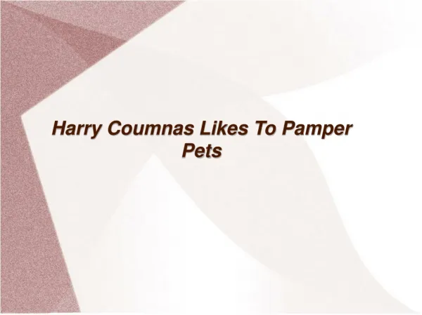 harry coumnas likes to pamper pets