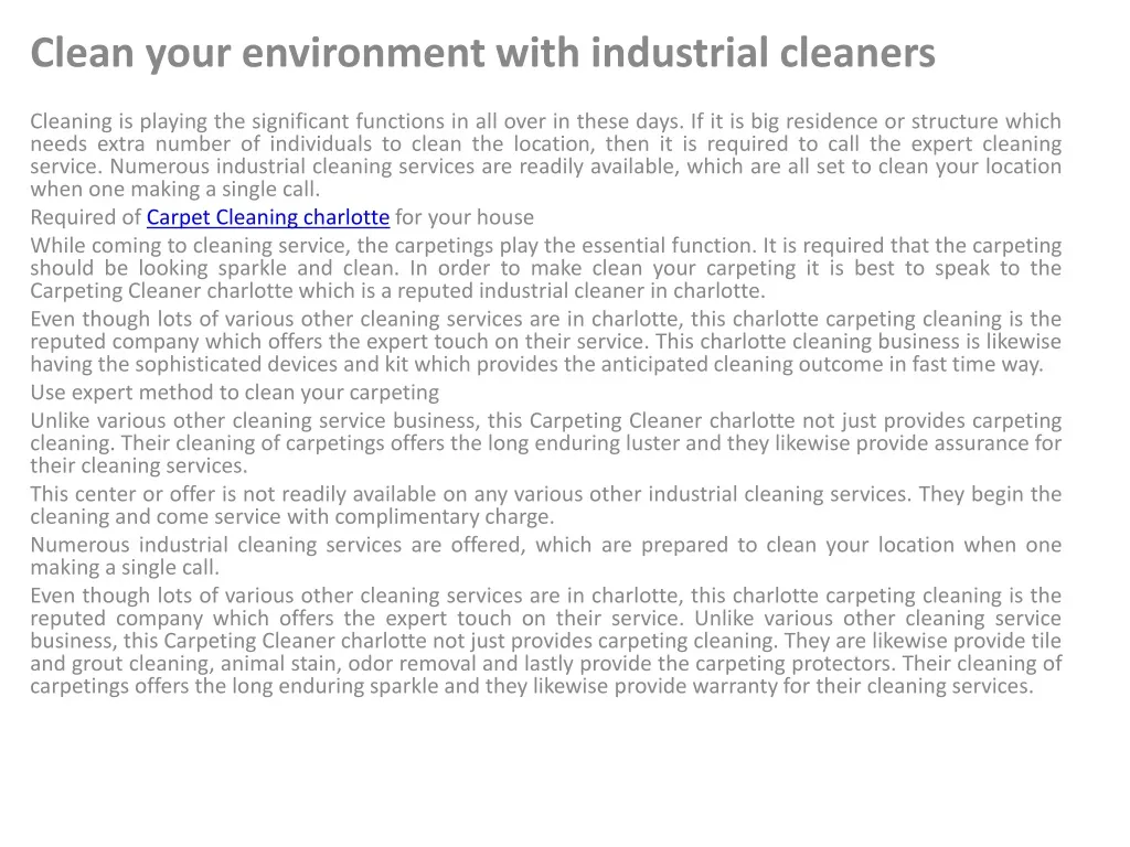 clean your environment with industrial cleaners