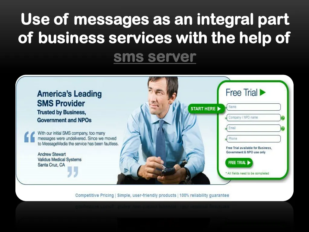 use of messages as an integral part of business