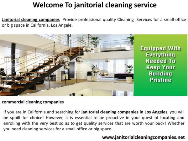 janitorial cleaning companies in Los Angeles