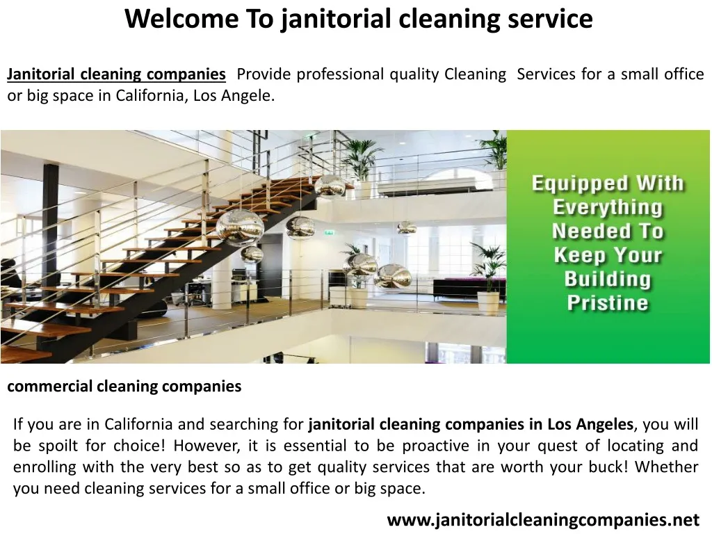 welcome to janitorial cleaning service