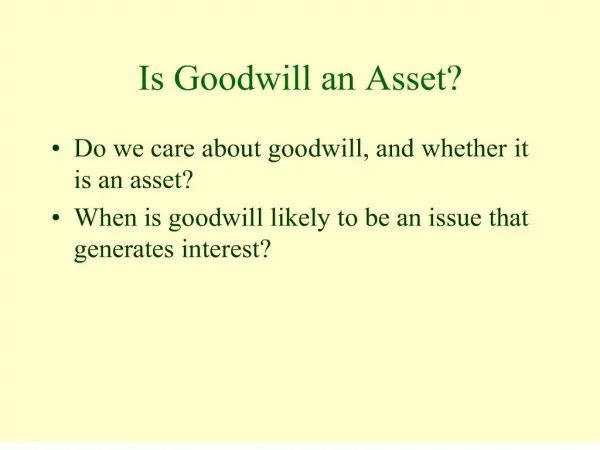 is goodwill an asset