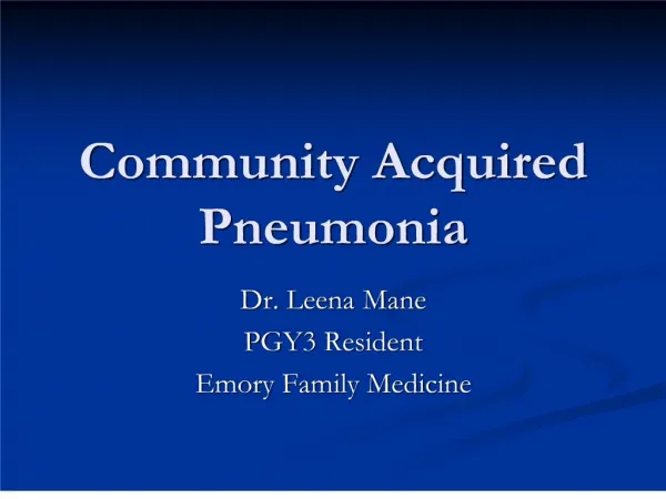 community acquired pneumonia