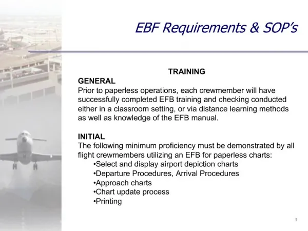 EBF Requirements SOP s