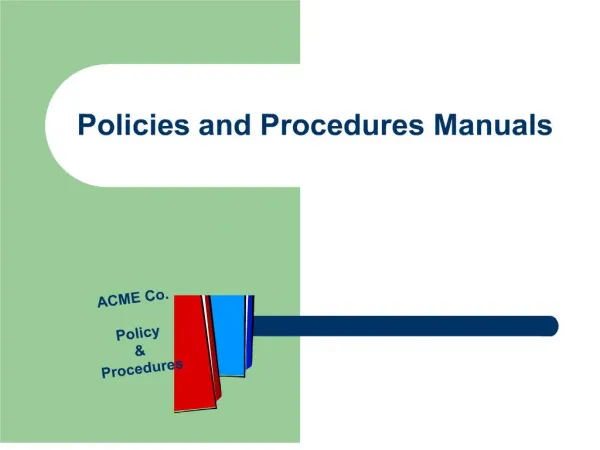 policies and procedures manuals