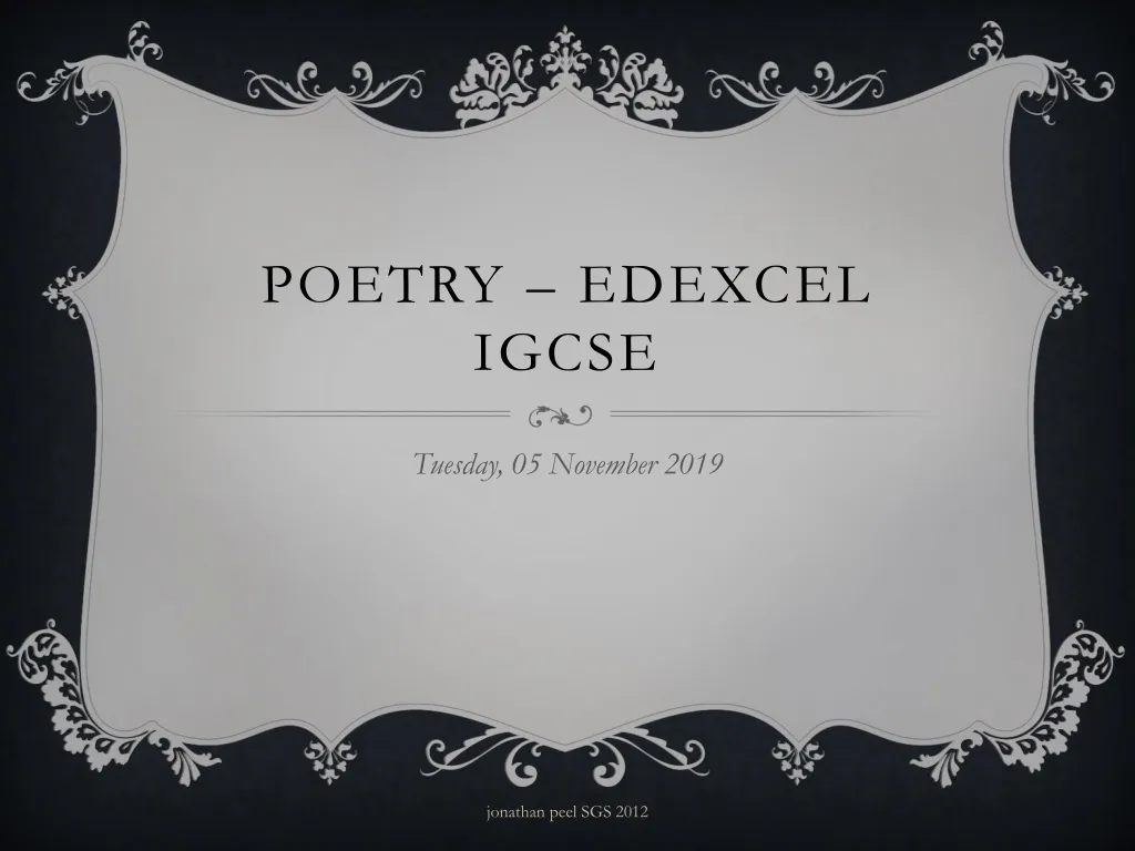 poetry edexcel igcse