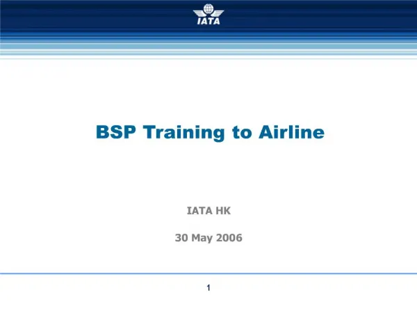 bsp training to airline