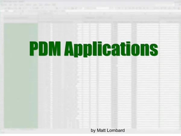 pdm applications