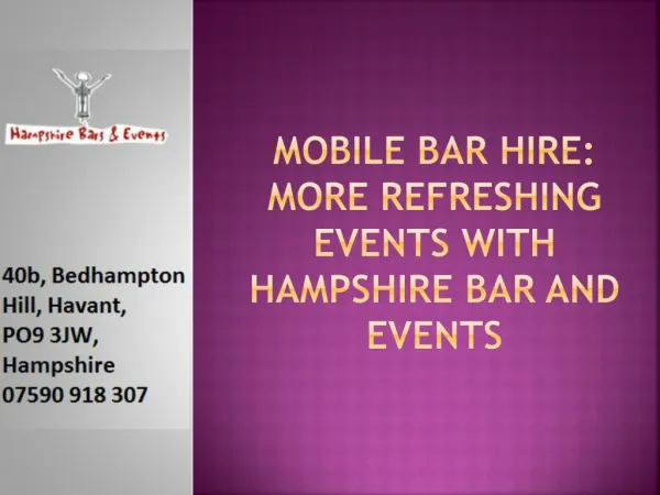 Mobile Bar Hire Services in Sussex