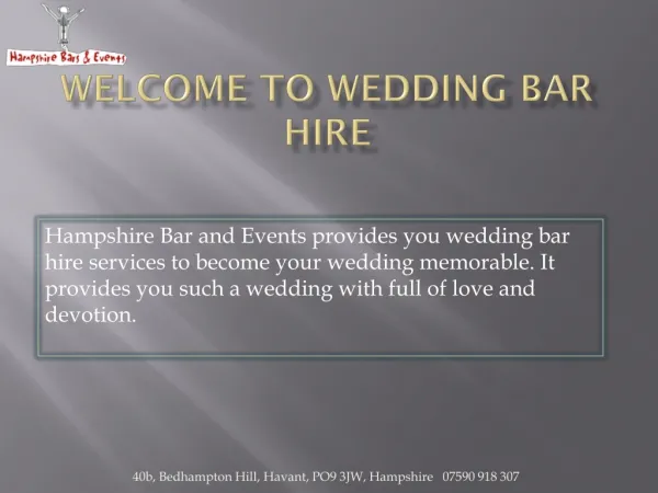 Wedding Bar Hire Hampshire