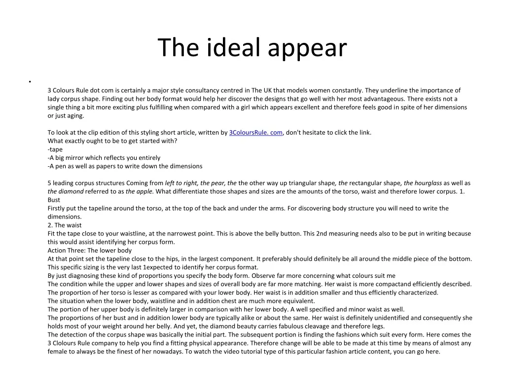 the ideal appear