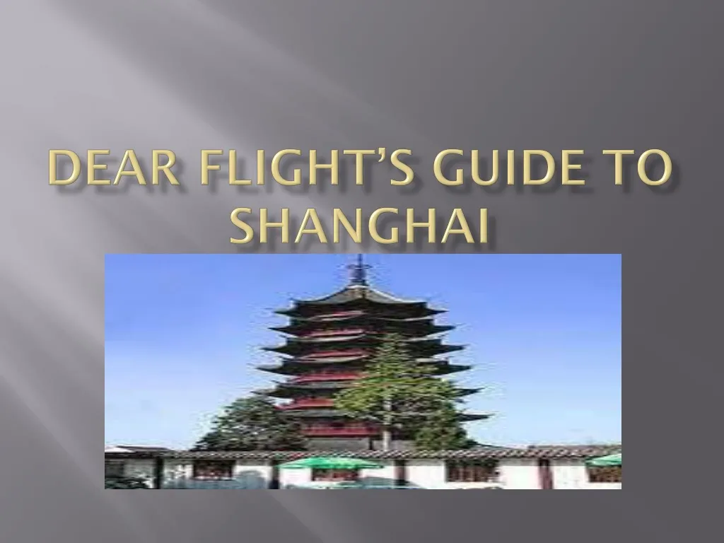dear flight s guide to shanghai