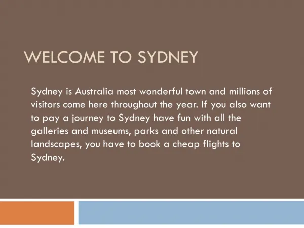 Sydney flights and Travel guide