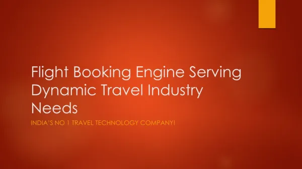 Flight Booking Engine Serving Dynamic Travel Industry Needs