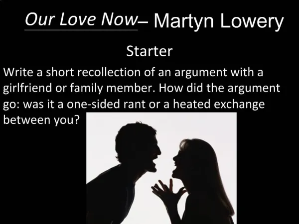 Our Love Now Martyn Lowery