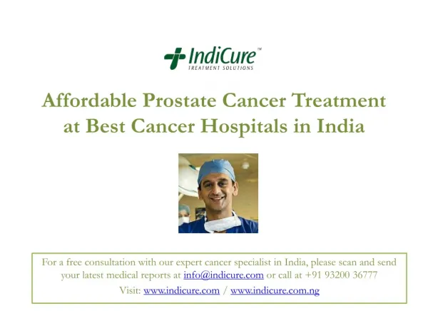 Affordable Prostate Cancer Treatment at Best Cancer Hospital