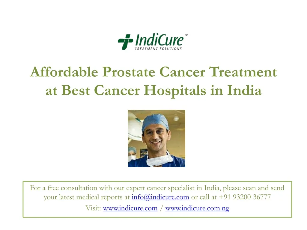 affordable prostate cancer treatment at best cancer hospitals in india