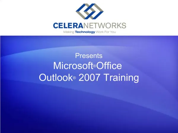 Presents Microsoft Office Outlook 2007 Training