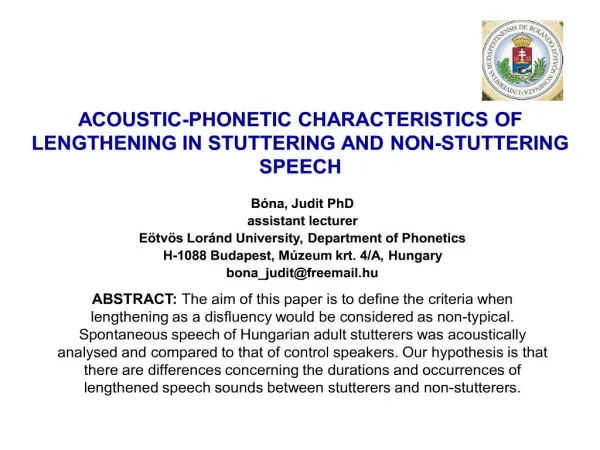 acoustic-phonetic characteristics of lengthening in stuttering and non-stuttering speech