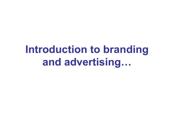 introduction to branding and advertising