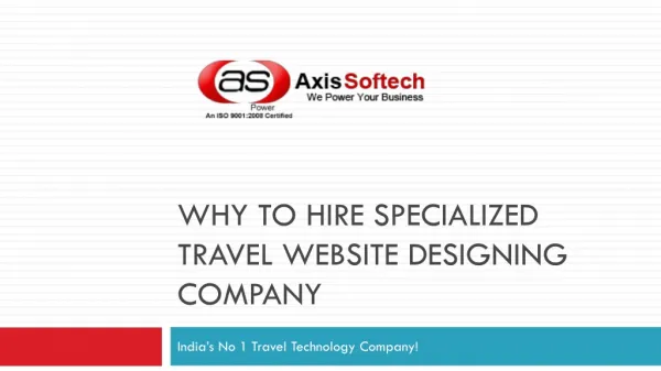 Why to Hire Specialized Travel Website Designing Company