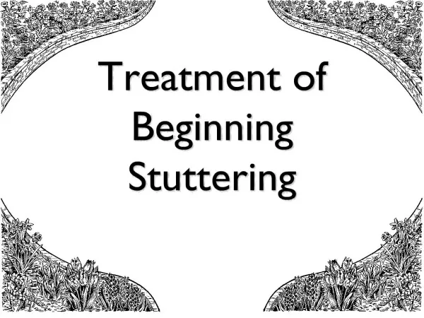 treatment of beginning stuttering