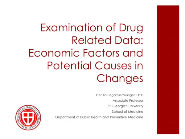 Examination of Drug Related Data: Economic Factors and Potential Causes in Changes