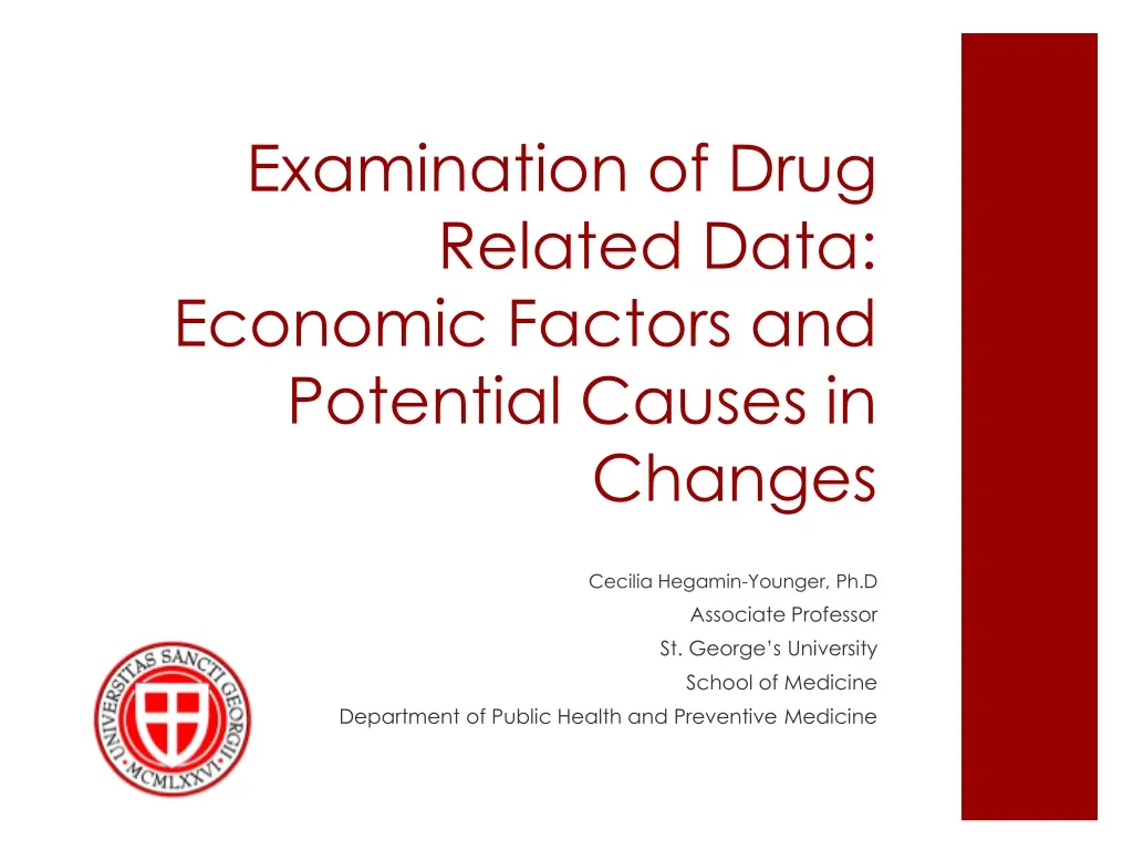 examination of drug related data economic factors and potential causes in changes