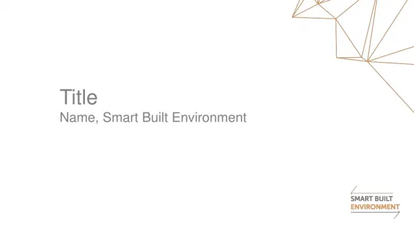 Title Name , Smart Built Environment