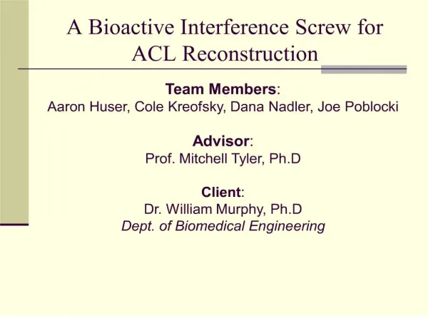 a bioactive interference screw for acl reconstruction