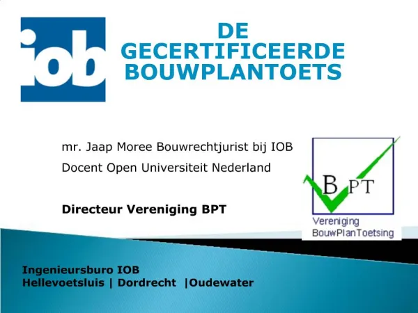 DE GECERTIFICEERDE BOUWPLANTOETS