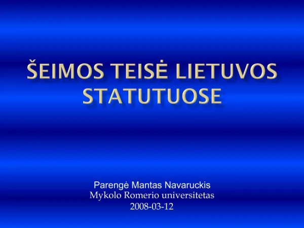 eimos teise Lietuvos Statutuose