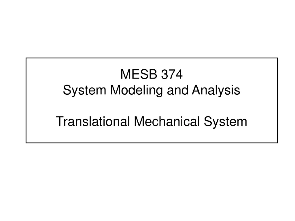 mesb 374 system modeling and analysis