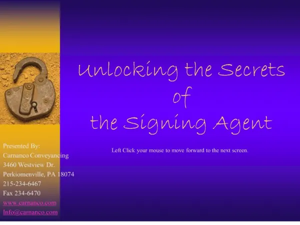 unlocking the secrets of the signing agent