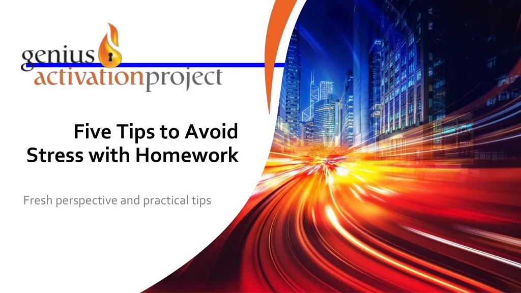 five tips to avoid stress with homework