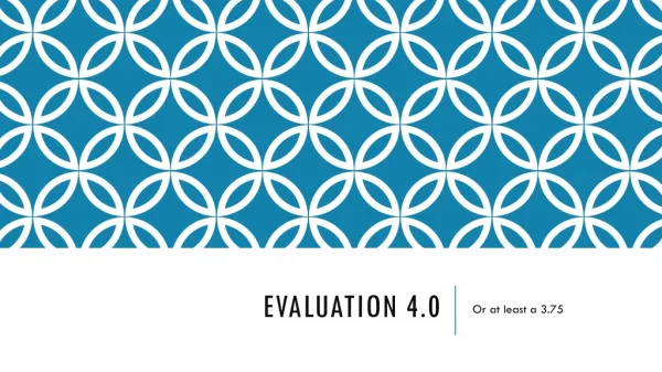 Evaluation 4.0
