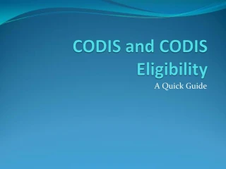 CODIS and CODIS Eligibility - slide 1