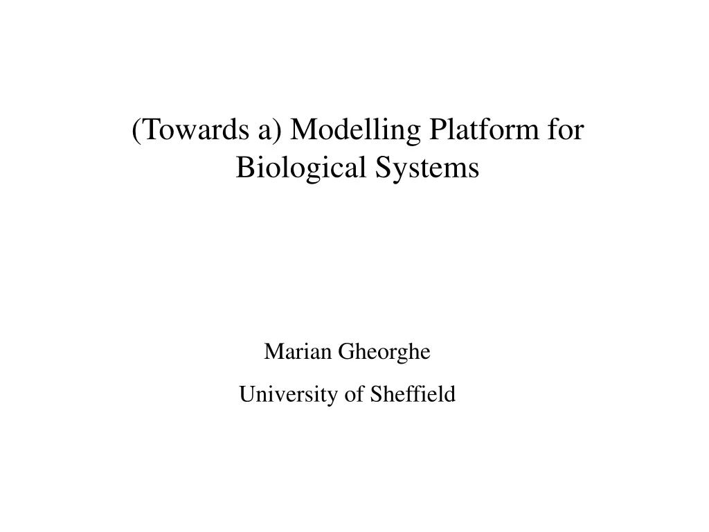 towards a modelling platform for biological