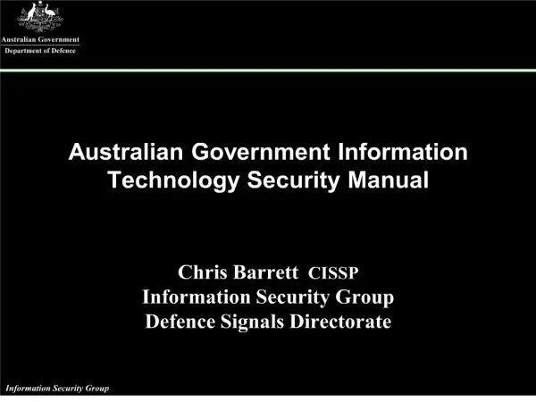australian government information technology security manual