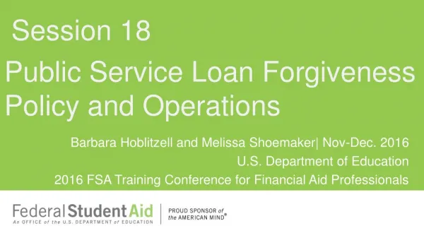 Public Service Loan Forgiveness Policy and Operations