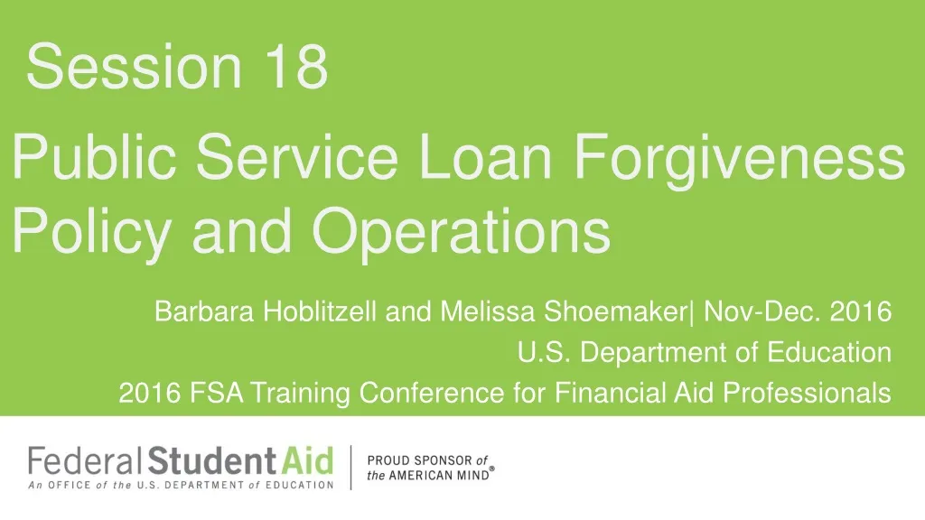 public service loan forgiveness policy and operations