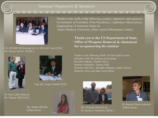 seminar organizers sponsors